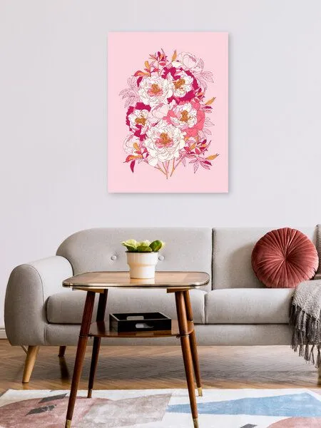 Photocircle Photocircle Poster / Leinwandbild - Pink flowers of peonies – Produktbild 2 von 4