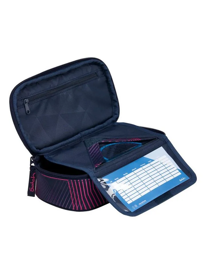 Satch Satch Federmäppchen Schlamperbox, (1-tlg), inklusive Geodreieck und Stundenplan, Blau, – Produktbild 4 von 8