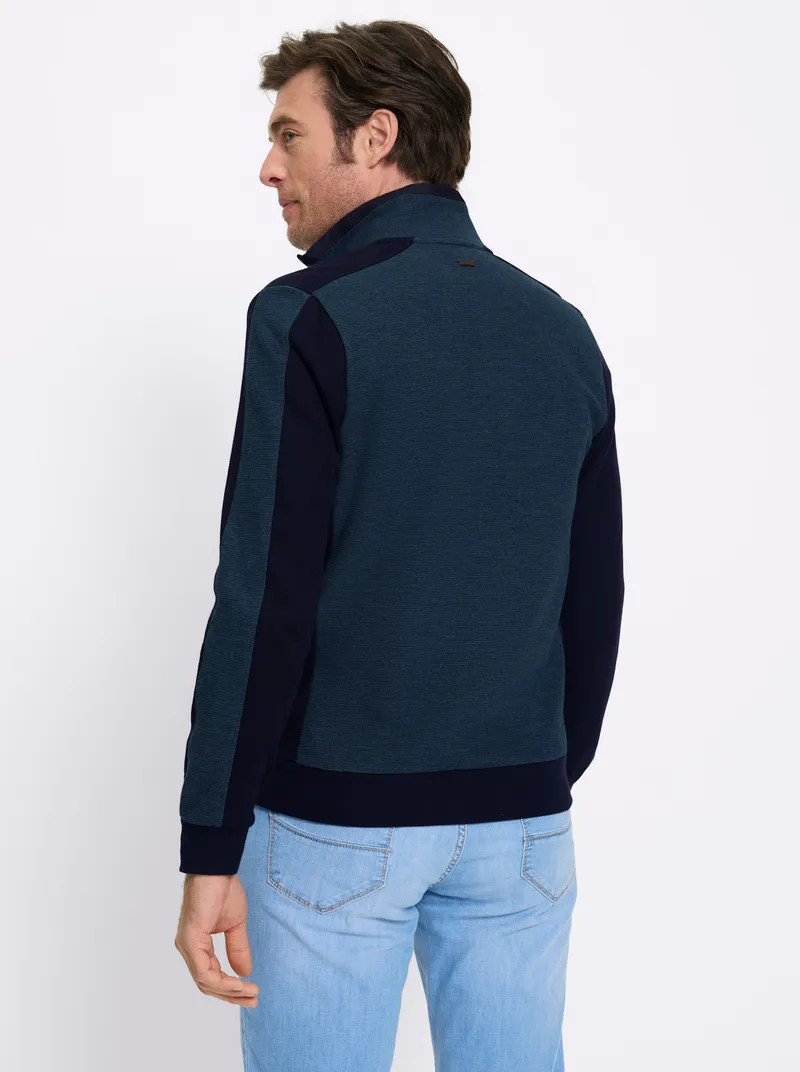 marco donati Sweatjacke, Dunkelblau-meliert, – Produktbild 2 von 2
