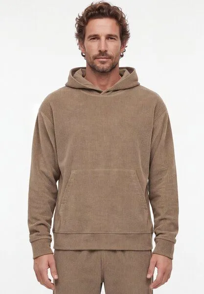 ORGANICATION ORGANICATION Cord-Hoodie aus Bio-Baumwolle, Gravel, – Produktbild 2 von 4