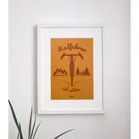 päfjes päfjes Radfahren ist schön / Gravel / Poster A4, Orange, – Produktbild 1 von 1