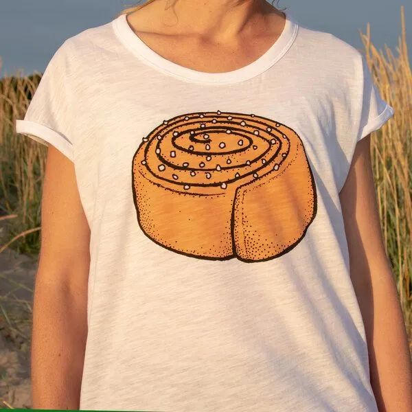 Cmig Cmig Damen T-Shirt Zimtschnecke in weiß – Produktbild 3 von 4