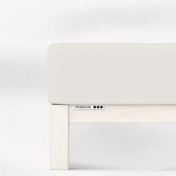 Schlafgut Schlafgut Spannbettlaken Premium - 95% Bio-Makobaumwolle, 5% Elasthan - Matratzenhöhe von 18-35cm, Off white, – Produktbild 1 von 5