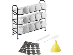 Metaltex Metaltex Gewürzregal-Set mit 12 Gewürzgläsern und Beschriftungszubehör – Produktbild 1 von 1
