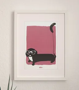 päfjes päfjes Hund Dr. Wuffinger mit Luftballon - Poster A4 – Produktbild 1 von 1