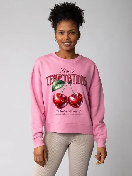 watapparel watapparel Sweatshirt Frauen Sweet Temptations, Bubble pink, – Produktbild 3 von 3