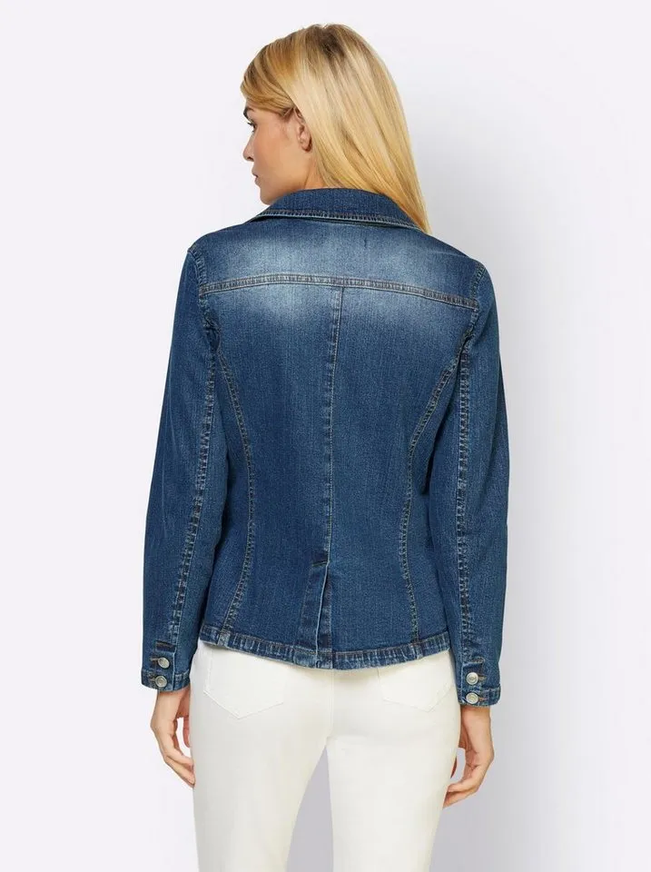 heine heine Blusenblazer Jeansblazer Langarm, Blau, – Produktbild 2 von 4