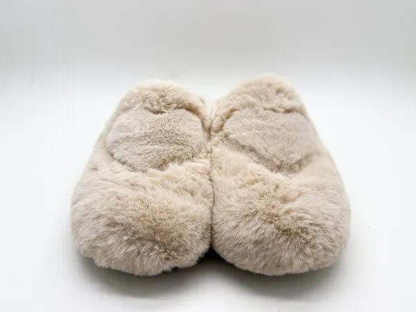 thies Rec Fluffy Heart Slipper von thies ® aus recyceltem PES, Beige, – Produktbild 4 von 4