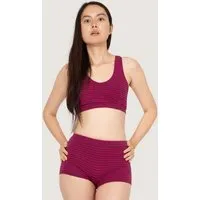 Frija Omina Frija Omina Bio-Baumwolle Damen-Badeshorts Isi, Beere-aubergine streifen (rot), – Produktbild 1 von 1