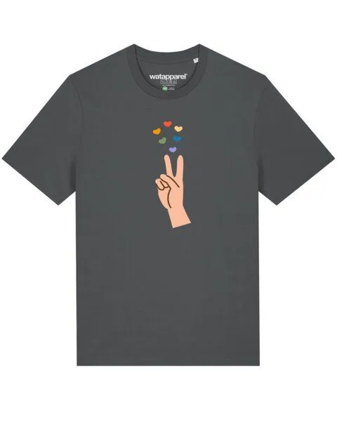 watapparel watapparel T-Shirt Unisex Spread Love, Anthracite, – Produktbild 1 von 3