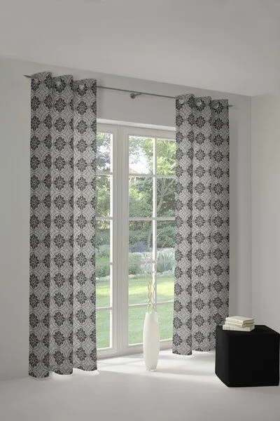 Nature by Adam Nature by Adam Vorhang aus 100% Bio-Baumwolle - Made in Germany - Romantic Puligny, Schwarz, – Produktbild 5 von 7