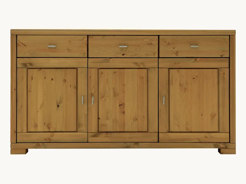 allnatura Sideboard Mascella Kiefer, weiß-lasiert, Naturholz, – Produktbild 1 von 2