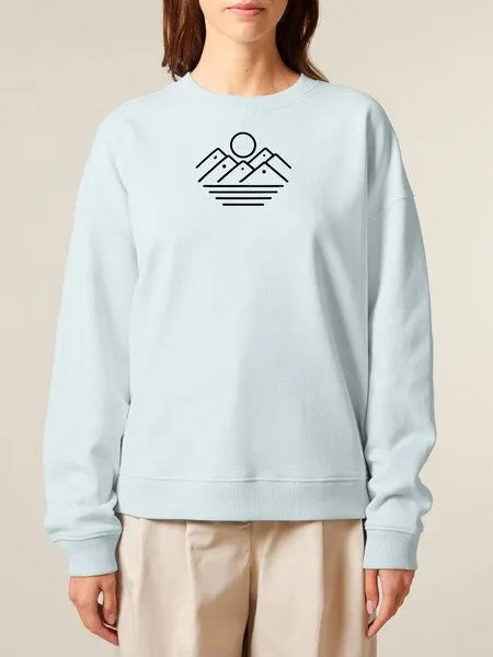 Human Family Human Family Bio Unisex oversize Sweatshirt - "Mountain Silhouette", Hellblau, – Produktbild 2 von 4