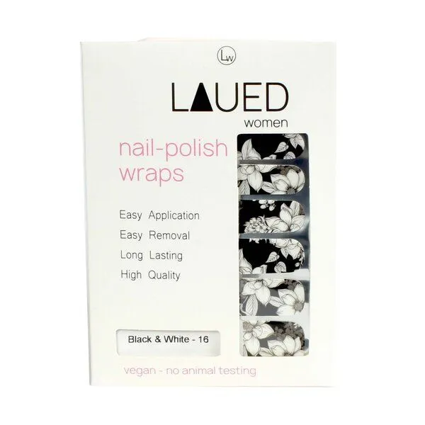 Vargu Vargu LAUED vegane Nagelfolien flower mood, Black & white, – Produktbild 3 von 4
