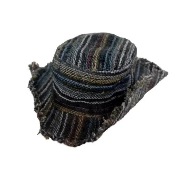 short'n'pietz short'n'pietz Sommerhut aus Hanf, Schwarz gestreift, – Produktbild 3 von 4