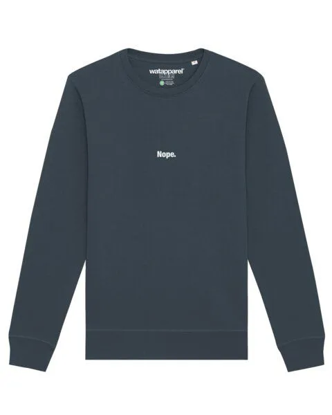 watapparel watapparel Sweatshirt Unisex Nope, India ink grey, – Produktbild 1 von 3