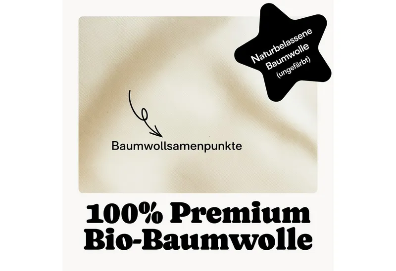 Seralino Bettwäsche Mako Satin Bettwäsche (100% Bio Baumwolle) mit Kissenbezug, 3 teilig, Fairtrade/ GOTS zertifiziert, uni Bettwäsche Set mit Reißverschluss, Beige, – Produktbild 3 von 5
