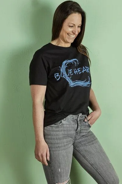 La Gitana La Gitana Casual Statement Shirt TAV schwarz, Schwarz print "blueheart", – Produktbild 1 von 4