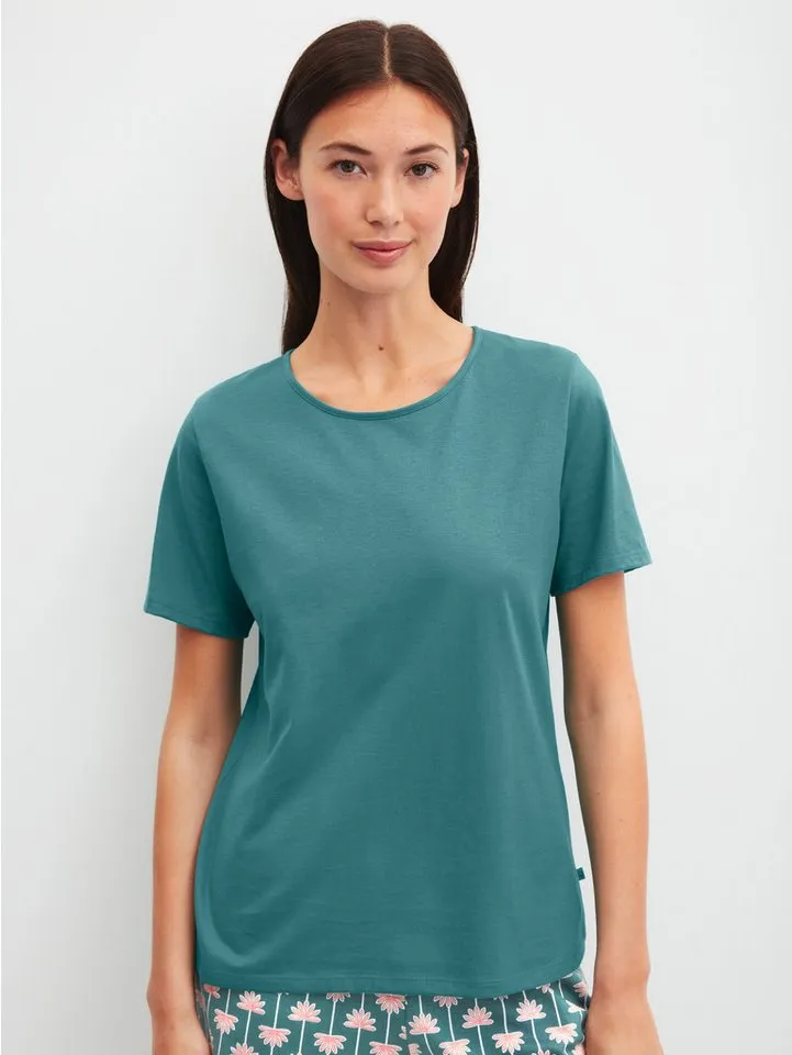 CALIDA CALIDA Kurzarmshirt Favourites Sun Damen (1-tlg) weiche Baumwollqualität und lockere Passform, Blau, – Produktbild 3 von 5