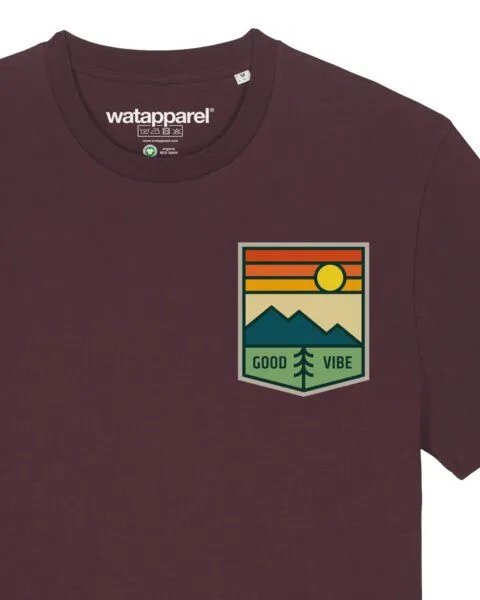 watapparel watapparel T-Shirt Unisex Good Vibe, Red brown, – Produktbild 3 von 3