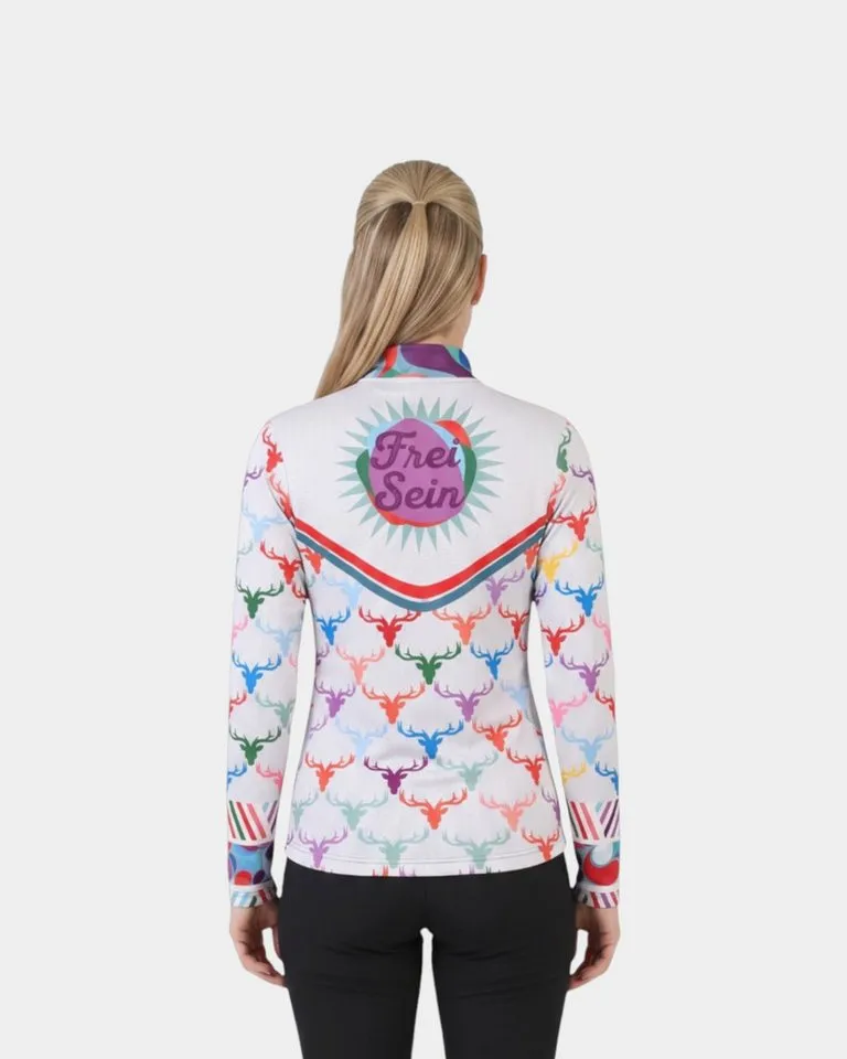 Freisein Project Funktionsshirt HappyDeers Wärmendes Funktionsshirt mit Geweih-Alloverprint und Stehkragen – Produktbild 4 von 5