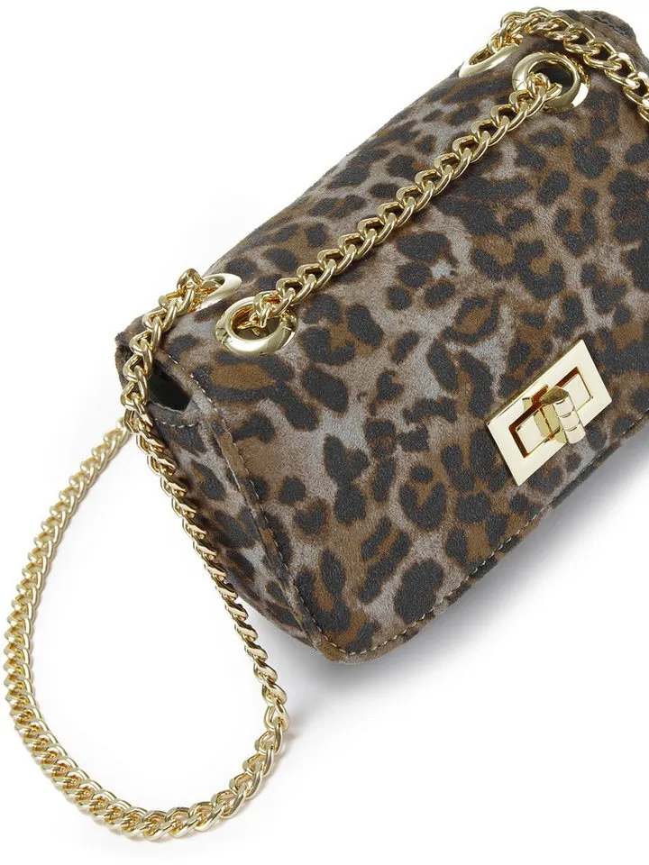Vivance by Lascana Umhängetasche, Minibag, Handtasche, Henkeltasche, Crossbody Bag, Leo-Optik VEGAN, Braun|grau|schwarz, – Produktbild 5 von 5