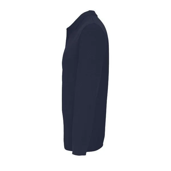 Sol's Sol's Unisex Langarm-Poloshirt, French navy, – Produktbild 3 von 3