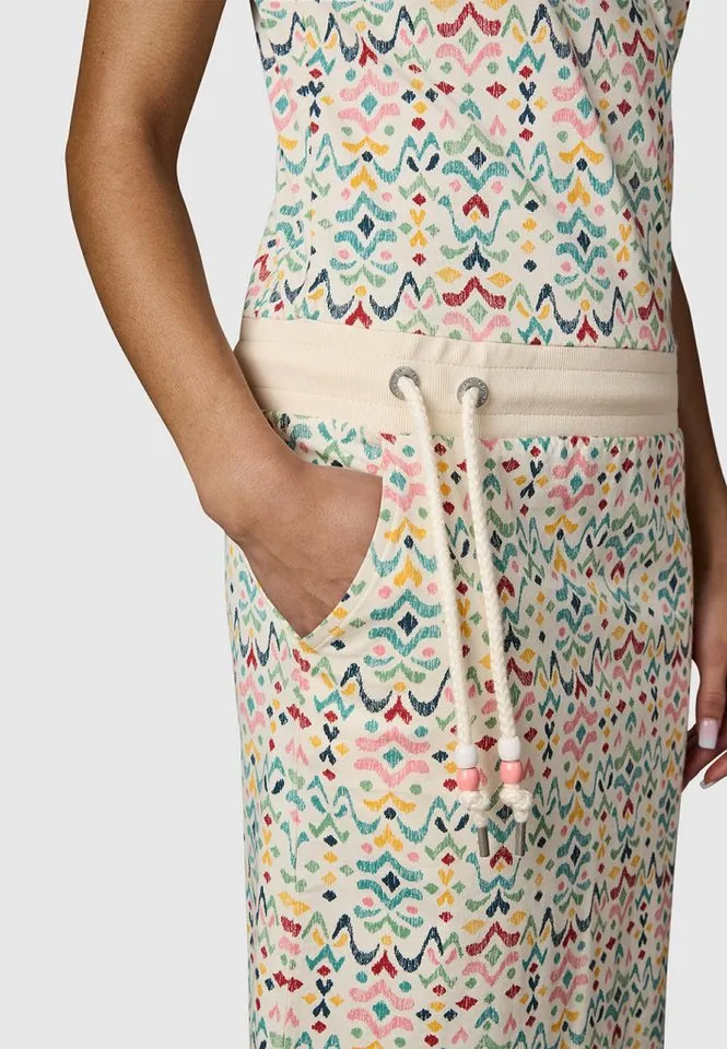 ragwear ragwear Minikleid Baomi Print YOUMODO Gemustertes kurzes Sommerkleid mit Taillenkordel, Beige|braun, – Produktbild 4 von 5
