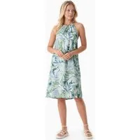 ORGANICATION ORGANICATION Damen vegan Kleid Neckholder Mit Blattmuster Abstraktes Blatt – Produktbild 1 von 1