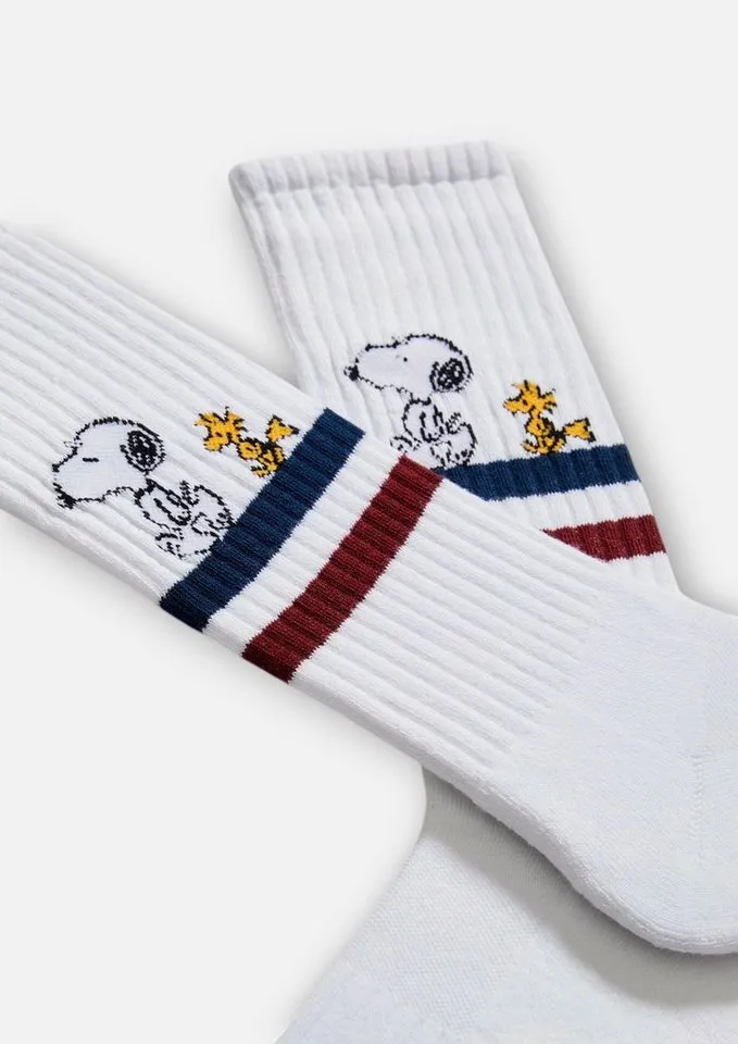 BeSocks BeSocks Socken Bio-Tennissocken - Snoopy, Weiß, – Produktbild 2 von 3