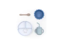 Bamboom Bamboom Kindergeschirr Set mit Löffel, Schüssel mit Saugnapf aus Silikon Maße: Kinderteller 6,6 cm Ø 15,3cm – Produktbild 1 von 1