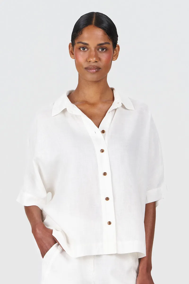 KOMODO KOMODO Damen vegan Hemd Kimono Weiß, Weiß, – Produktbild 2 von 2