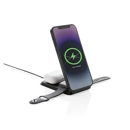 SWISS PEAK SWISS PEAK 15W 3-in-1 magnetischer Wireles Charger aus rPU – Produktbild 1 von 1
