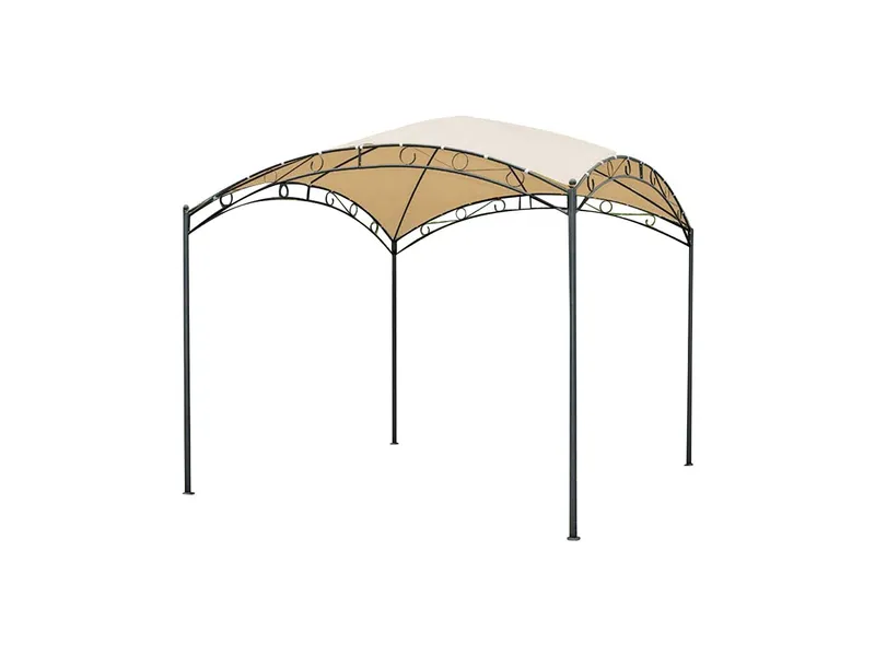 Pavillon "HUDSON" B 295 x T 295 x H 279 cm, Stahlgestell, Polyesterbezug beige – Produktbild 1 von 1