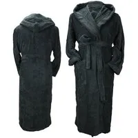 A R Textile A&R Textile Bademantel Morgenmantel Frottee Bio Baumwolle Robezz® Wellness Spa Fällt sehr groß aus, Schwarz, – Produktbild 1 von 1