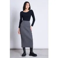 JAN N JUNE JAN 'N JUNE Damen vegan Strickrock Ebba Dunkelgrau – Produktbild 1 von 1