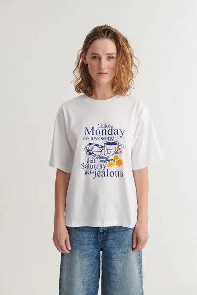 Basic Apparel Basic Apparel Raja AWESOME T-Shirt aus Bio-Baumwolle, Blau-gestreift-white-sodalite-abricot, – Produktbild 1 von 3
