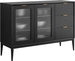 OTTO home Sideboard Lavisha, FSC-zertifiziertes Holz kombiniert Melamin, verchromten Metallgriffen – Produktbild 1 von 1