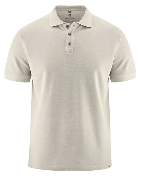 HempAge HempAge Herren Poloshirt Hanf/Biobaumwolle, Distel(beige), – Produktbild 1 von 4