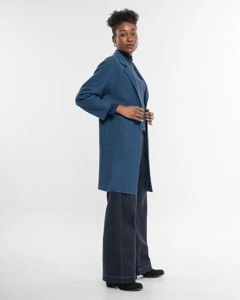 Alma & Lovis Alma & Lovis Edler Walkmantel aus reiner Organic-Wool | Walkmantel, Insigma (blau), – Produktbild 2 von 4