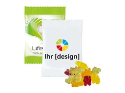 Bio-Fruchtgummi-Bärchen im kompostierbaren Tütchen 10 g, weiß – Produktbild 1 von 1
