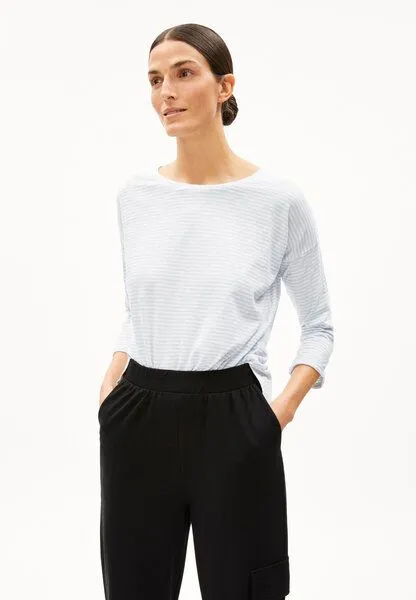 ARMEDANGELS ARMEDANGELS SIANAA LOVELY STRIPES - Damen Longsleeve Oversized Fit aus Bio-Baumwolle, Morning sky-oatmilk, – Produktbild 1 von 4