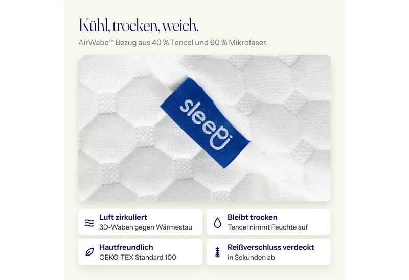 SLEEPI Kissenbezug Comfort, Ersatzbezug für das Sleepi Comfort Nackenstützkissen – Produktbild 4 von 5