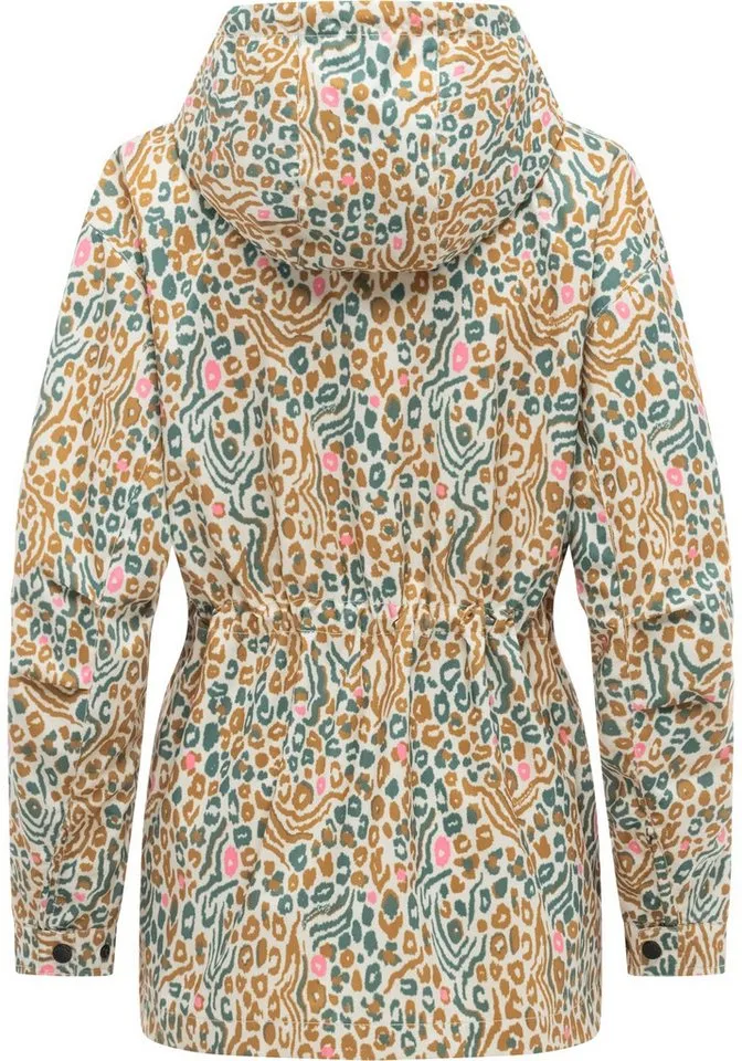 ragwear ragwear Anorak Eddens Print Übergangsjacke mit Animal-Print und Kapuze, Weiß, – Produktbild 4 von 5