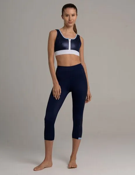 Bodyguard Bodyguard Honolulu 3/4 Leggings aus ECONYL® mit Seitentasche, Nachtblau, – Produktbild 3 von 4
