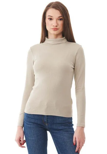 ORGANICATION ORGANICATION Rollkragenshirt aus Bio-Baumwolle, Soft green, – Produktbild 1 von 4