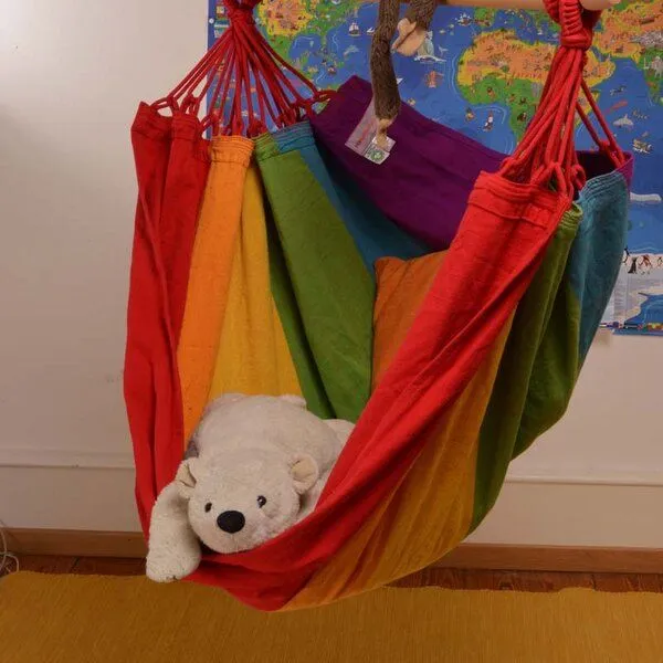 HängemattenGlück HängemattenGlück Anjo, Hängesitz für Kinder aus Bio-Baumwolle, Rainbow, – Produktbild 4 von 6