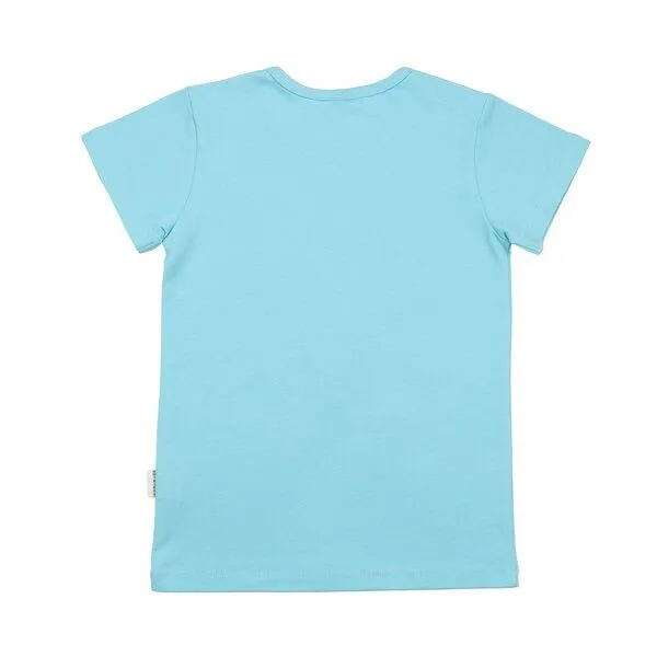Walkiddy Walkiddy T-Shirt Hellblau Fische-Frontprint Bio-Baumwolle GOTS, Blau, – Produktbild 3 von 3