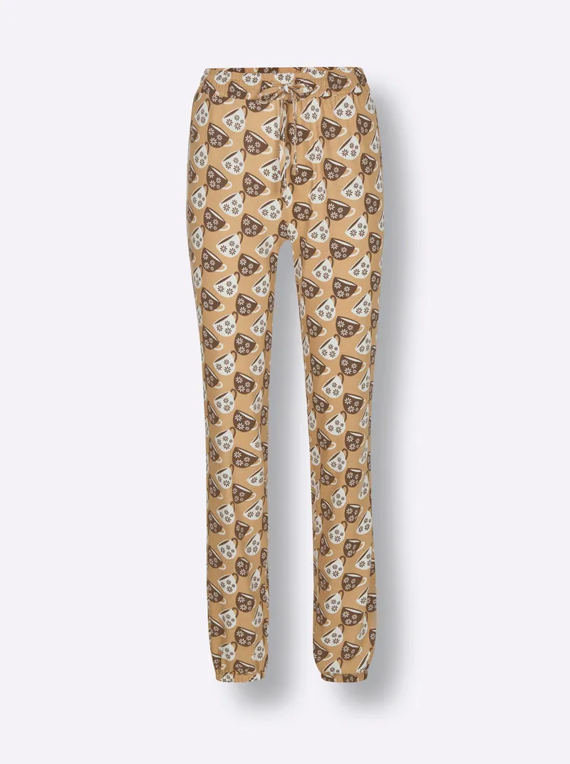 wäschepur Schlafanzug-Hose camel-schoko-bedruckt, Camel-schoko-bedruckt, – Produktbild 1 von 2