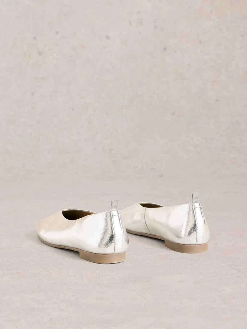 White Stuff Lederballerinas Cheri - 36, Silber tan metallic, – Produktbild 4 von 4